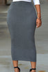 Sexy Solid Grey High-waisted Bodycon Maxi Skirt